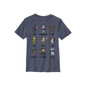 Disney LucasFilm Boy's Star Wars Pixel Character Guide Child T-Shirt
